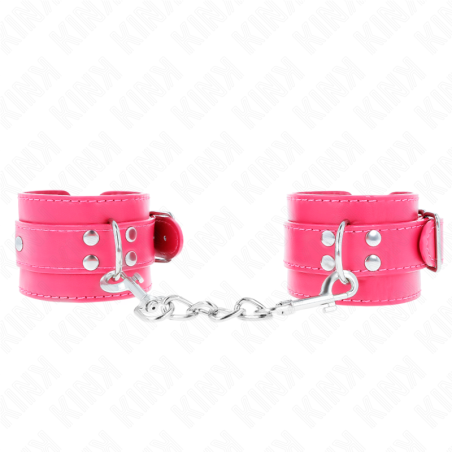 KINK - OPASKI NA NADGARSTKI MALINOWA RÓZA Z WYSCIÓLKA MALINOWA RÓZA REGULOWANA 20-28 CM X 5,5 CM