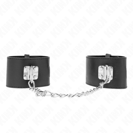 KINK - STALE ZABIEGI NA NADGARSTKI Z LANCUCHEM 30 CM I ZAMKNIECIEM NA KLódkE CZARNE Z REGULACJA 16-23 CM X 5,5 CM