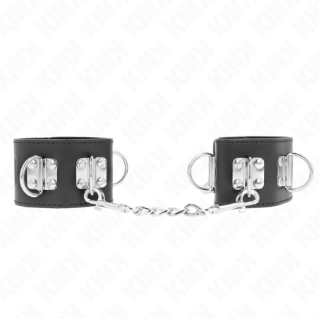 KINK - WIELOPOZYCYJNE ZAPIECIA NA NADGARSTKI Z ZAMKNIECIEM NA KLÓDKE CZARNE REGULOWANE 16-23 CM X 5,5 CM