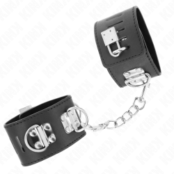 KINK - WIELOPOZYCYJNE ZAPIECIA NA NADGARSTKI Z ZAMKNIECIEM NA KLÓDKE CZARNE REGULOWANE 16-23 CM X 5,5 CM
