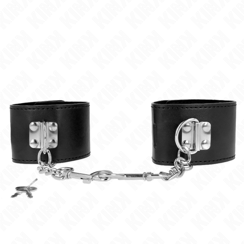 KINK - ZABEZPIECZENIA NA NADGARSTKI Z ZAMKNIECIEM NA KLÓDKE CZARNE REGULOWANE 16-23 CM X 5,5 CM
