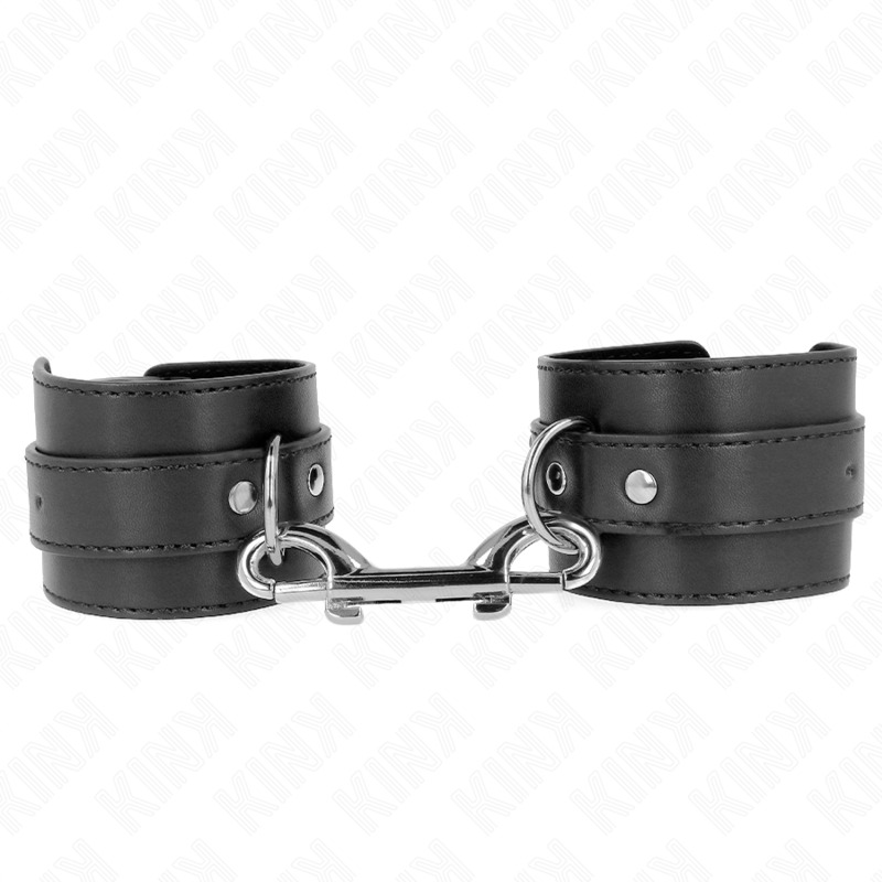KINK - ZABEZPIECZENIA NA NADGARSTKI - POJEDYNCZY RZAD NITÓW I DUZA KLAMRA CZARNA REGULOWANA 17-28 CM X 5 CM