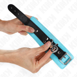 KINK - PREMIUM ZABEZPIECZACZE NA NADGARSTKI CZARNO-NIEBIESKIE Z REGULACJA 21-28 CM X 5,5 CM