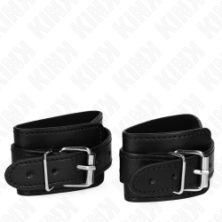 KINK - ZABEZPIECZACZE NA NADGARSTKI DUNGEON CZARNE Z REGULACJA 21-28 CM X 5,5 CM