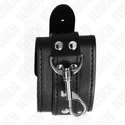 KINK - ZABEZPIECZACZE NA NADGARSTKI DUNGEON CZARNE Z REGULACJA 21-28 CM X 5,5 CM