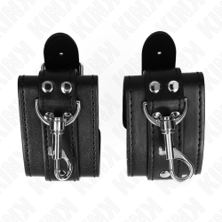 KINK - ZABEZPIECZACZE NA NADGARSTKI DUNGEON CZARNE Z REGULACJA 21-28 CM X 5,5 CM