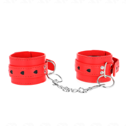 KINK - CZERWONE ZABIEGI NA NADGARSTKI Z CZARNA WKLADKA W SERCU Z REGULACJA 21-28 CM X 5,5 CM