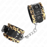 KINK - ZABEZPIECZNIK NA NADGARSTKI Z PRAWDZIWEJ SKÓRY LEOPARD Z REGULACJA 18-29 CM X 5,5 CM