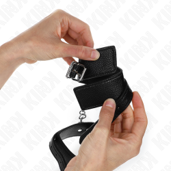 ZABIEGI NA NADGARSTKI KINK - WZÓR WEZA, CZARNE, REGULOWANE 20-28 CM X 5,4 CM