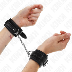 ZABIEGI NA NADGARSTKI KINK - WZÓR WEZA, CZARNE, REGULOWANE 20-28 CM X 5,4 CM
