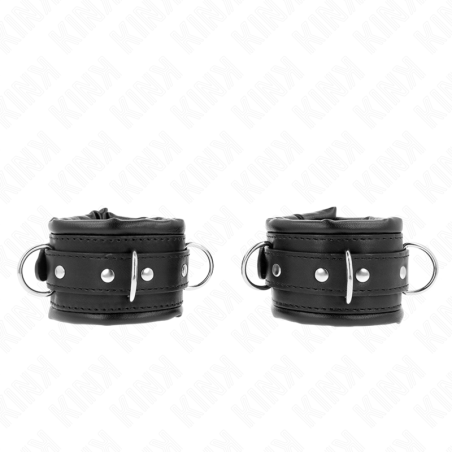 KINK - CIEZKIE ZABIEGI NA NADGARSTKI Z CZARNYM FUTREM, REGULOWANE WYMIARY 20-30 CM X 6 CM