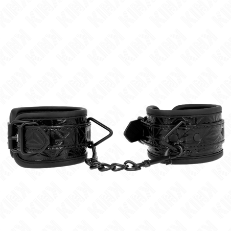 KINK - ZAPIECIA NA NADGARSTKI W DIAMENTOWY WZÓR CZARNE REGULOWANE 17-26 CM X 5,5 CM