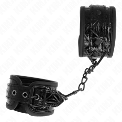KINK - ZAPIECIA NA NADGARSTKI W DIAMENTOWY WZÓR CZARNE REGULOWANE 17-26 CM X 5,5 CM