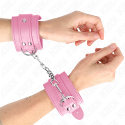 KINK - PROSTE ZAPIECIA NA NADGARSTKI RÓZOWE REGULOWANE 20-23 CM X 5,5 CM