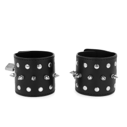 KINK - PUNKOWE OPTYCZKI NA NADGARSTKI Z KOLCZAMI 25 X 6 CM