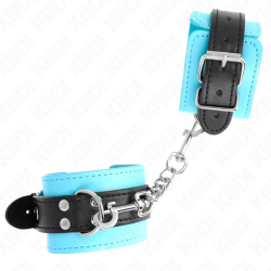 KINK - ZAPIECIA NA NADGARSTKI Z HACZYKIEM NIEBIESKIE PODSWIETLONE FUTREM REGULOWANE 20-28 CM X 5,5 CM