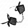 KINK - SCANDAL WRIST RESTRAINTS BLACK LACE DETAILS 24.5 CM X 6.5 CM