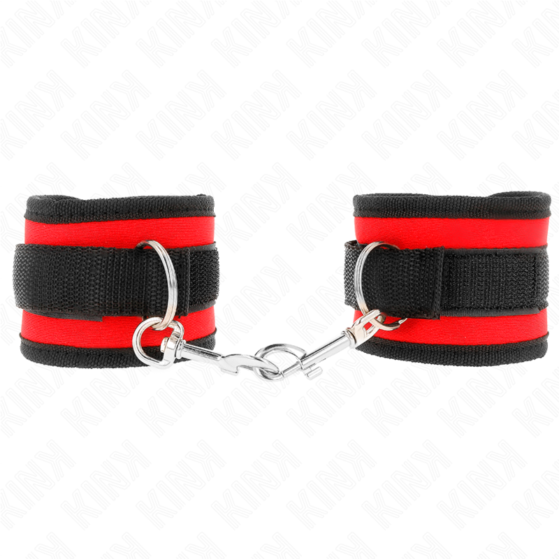 KINK - NYLONOWE ZAPIECIA NA NADGARSTKI CZERWONE-CZARNE MODEL 2 Z REGULACJA 18-35 CM X 6 CM