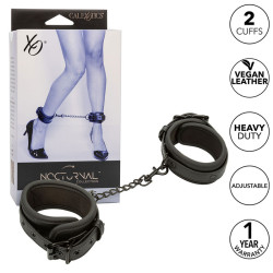 CALEXOTICS - NOCTURNAL ANKLE CUCFFS SKÓRZANE REGULOWANE CZARNE