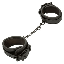 CALEXOTICS - NOCTURNAL ANKLE CUCFFS SKÓRZANE REGULOWANE CZARNE