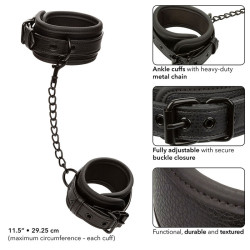 CALEXOTICS - NOCTURNAL ANKLE CUCFFS SKÓRZANE REGULOWANE CZARNE