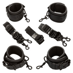 CALEXOTICS - NOCTURNAL BED RESTRAINTS SKÓRZANE REGULOWANE CZARNE