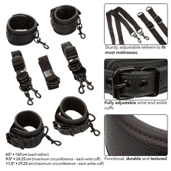 CALEXOTICS - NOCTURNAL BED RESTRAINTS SKÓRZANE REGULOWANE CZARNE