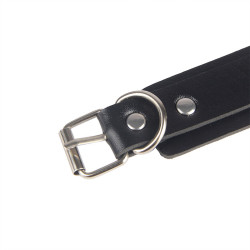 SUBBLIME - 953690 KAJDANKI Z PASKIEM BONDAGE CZARNE JEDEN ROZMIAR