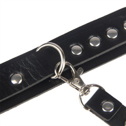 SUBBLIME - 953690 KAJDANKI Z PASKIEM BONDAGE CZARNE JEDEN ROZMIAR