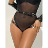 SUBBLIME - 953690 HANDCUFFS WITH BONDAGE BELT BLACK ONE SIZE