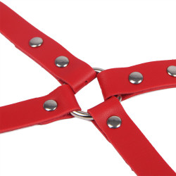SUBBLIME - 953706 KAJDANKI Z PASKIEM BONDAGE CZERWONE JEDEN ROZMIAR