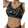 SUBBLIME - 953713 PUNK BONDAGE BELT METAL BUCKLE BLACK ONE SIZE