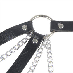 SUBBLIME - 953713 PUNK BONDAGE PASEK METALOWA KLAMRA CZARNY JEDEN ROZMIAR