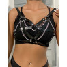 SUBBLIME - 953713 CINTURÓN DE BONDAGE PUNK HEBILLA METAL NEGRO TALLA ÚNICA