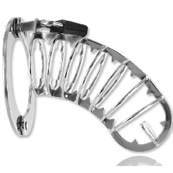 METAL HARD - KLATKA NA PENIS Z ZAMKIEM BEZPIECZENSTWA 14 CM