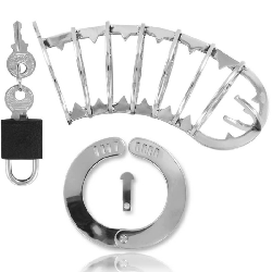 METAL HARD - KLATKA NA PENIS Z ZAMKIEM BEZPIECZENSTWA 14 CM