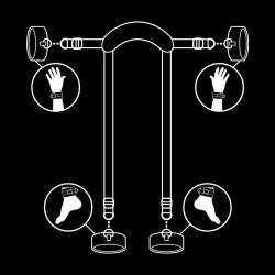 FETISH SUBMISSIVE - POSIÇÃO MESTRE COM 4 ALGEMAS REVESTIDAS COM NOPRENE
