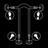 FETISH SUBMISSIVE - POSITION MAÎTRE AVEC 4 MENOTTES DOUBLÉES DE NOPRÈNE