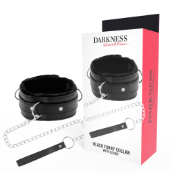 DARKNESS - NASZYJNIK W WYGODNEJ POZYCJI ZE SKORZANYM LANCUCHEM