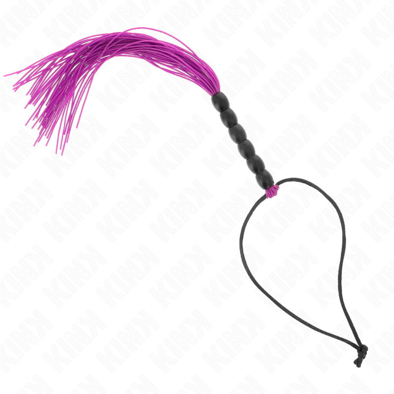KINK - MINI SILIKONOWY BICZ Z 6 FIOLETOWYMI KORALIKAMI 26 CM