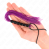 KINK - MINI SILIKONOWY BICZ Z 6 FIOLETOWYMI KORALIKAMI 26 CM