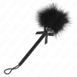 KINK - NYLONOWA RÓZDZKA LINOWA Z LASKACYMI PIÓRAMI I CZARNA KOLKA 25 CM