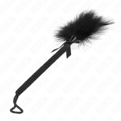 KINK - NYLONOWA RÓZDZKA LINOWA Z LASKACYMI PIÓRAMI I CZARNA KOLKA 25 CM