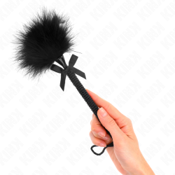 KINK - NYLONOWA RÓZDZKA LINOWA Z LASKACYMI PIÓRAMI I CZARNA KOLKA 25 CM