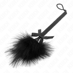 KINK - NYLONOWA RÓZDZKA LINOWA Z LASKACYMI PIÓRAMI I CZARNA KOLKA 25 CM