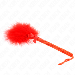 KINK - NYLONOWA RÓZDZKA Z LASKACYMI PIÓRAMI I CZERWONA KORKA 25 CM
