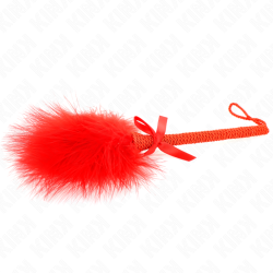 KINK - NYLONOWA RÓZDZKA Z LASKACYMI PIÓRAMI I CZERWONA KORKA 25 CM