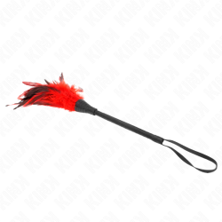 KINK - CZERWONE DZIEWCZYNY W KSZTALCIE ROGA LASKA KURZE PIÓRA 36 CM