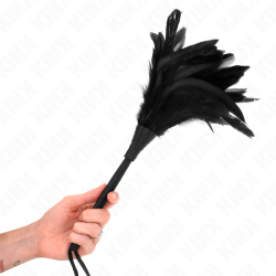 KINK - CZARNE DZIEWCZYNY W KSZTALCIE ROGA LASKA KURZE PIÓRA 36 CM