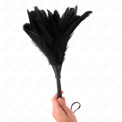 KINK - CZARNE DZIEWCZYNY W KSZTALCIE ROGA LASKA KURZE PIÓRA 36 CM